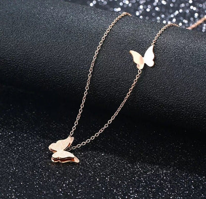 Rose Gold Butterfly Necklace