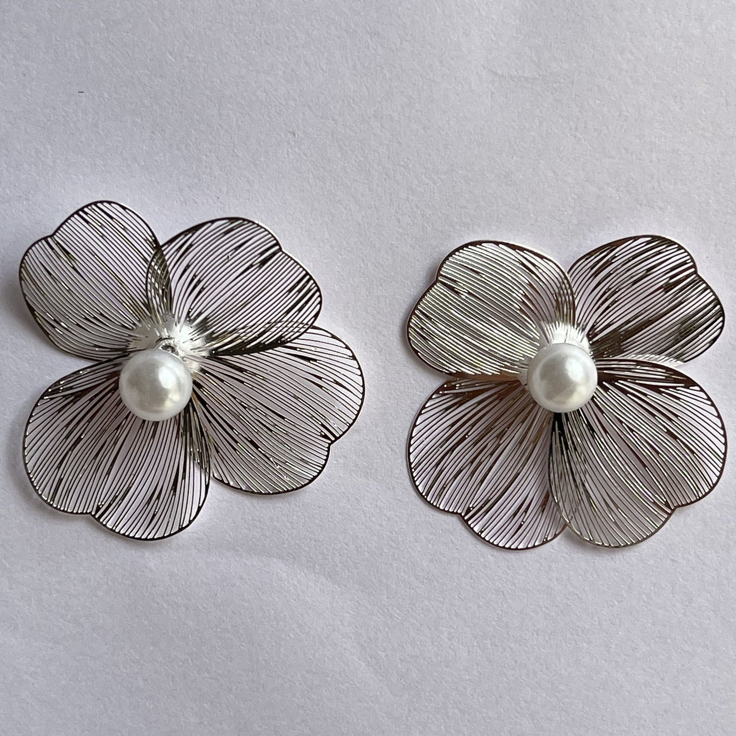 Silver Plated Floral Studs