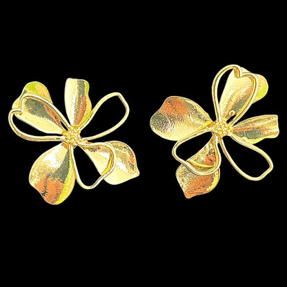 Golden Chunky Flower Petals Earing