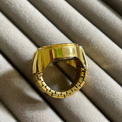 Trendy Gold Watch Ring-  18K Gold Plated