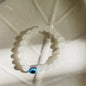 Evil Eye White Bead Bracelet