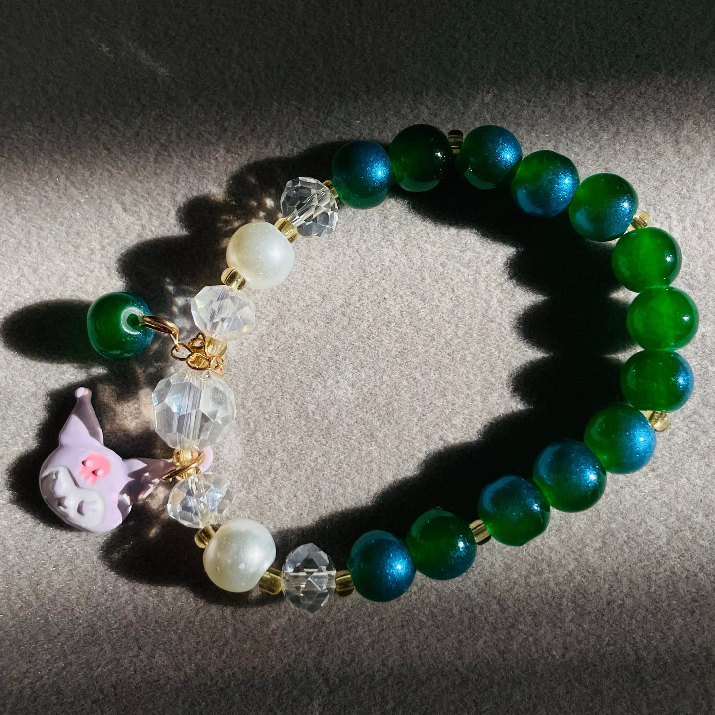 Dreamy White & Green Beaded Korean Bracelets