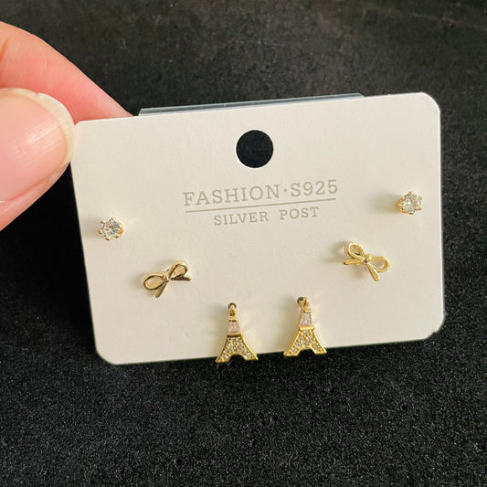 Set of 3 Pairs S925 Paris Earing