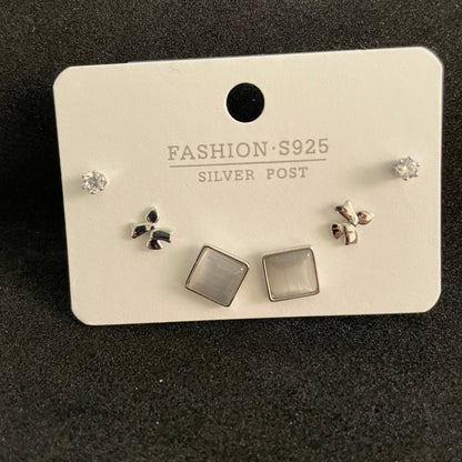 Set of 3 Pairs S925 Silver Earing