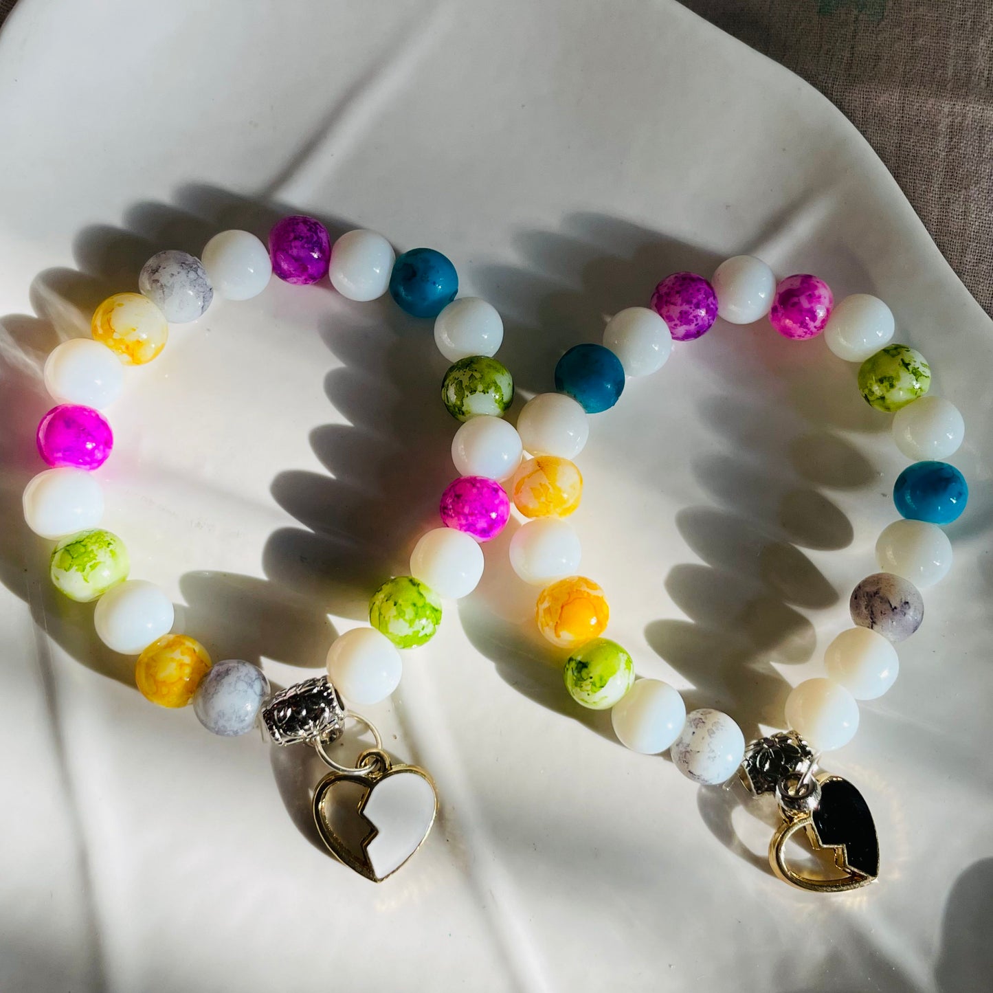 Set of 2 Multicolor Cute Bracelet For "Bestie"