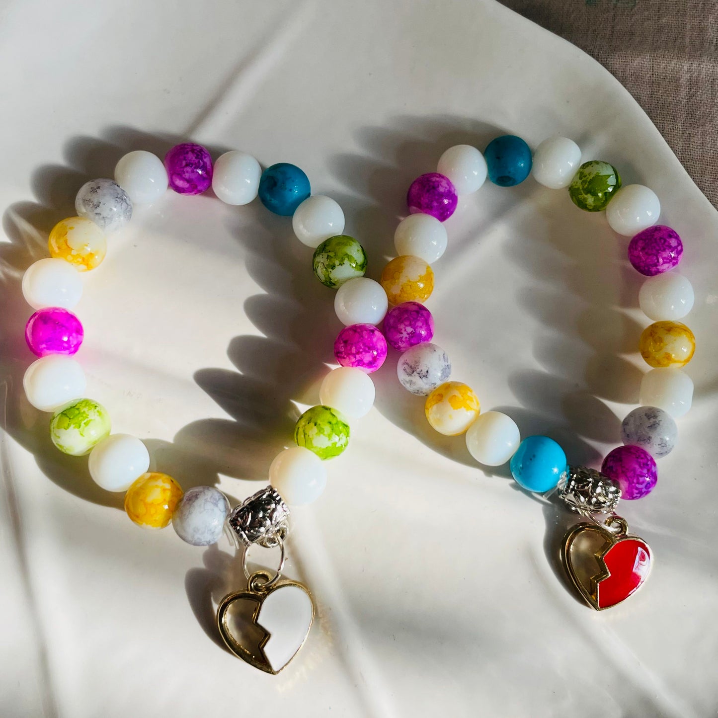 Set of 2 Multicolor Cute Bracelet For "Bestie"