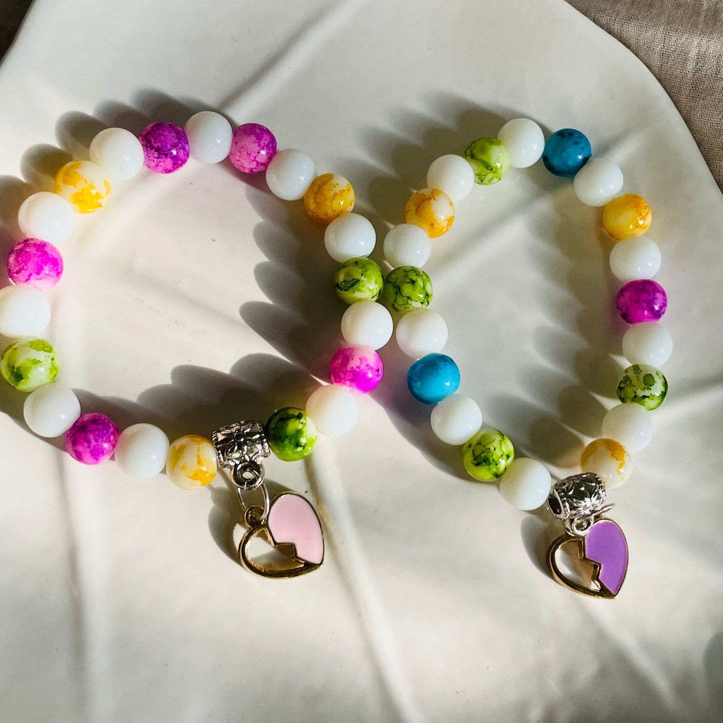 Set of 2 Multicolor Cute Bracelet For "Bestie"