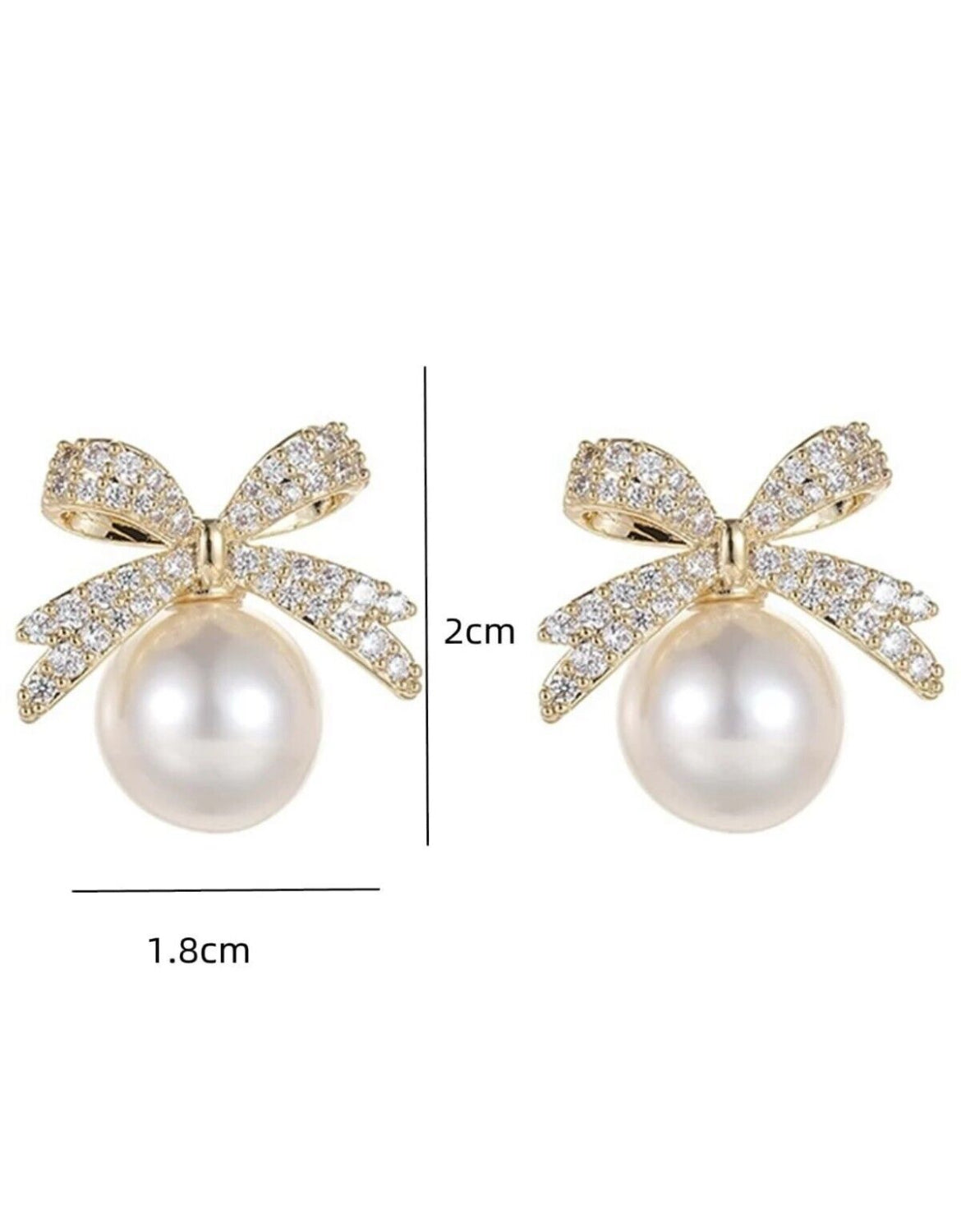 Cute Pearl Bow Stud Earing