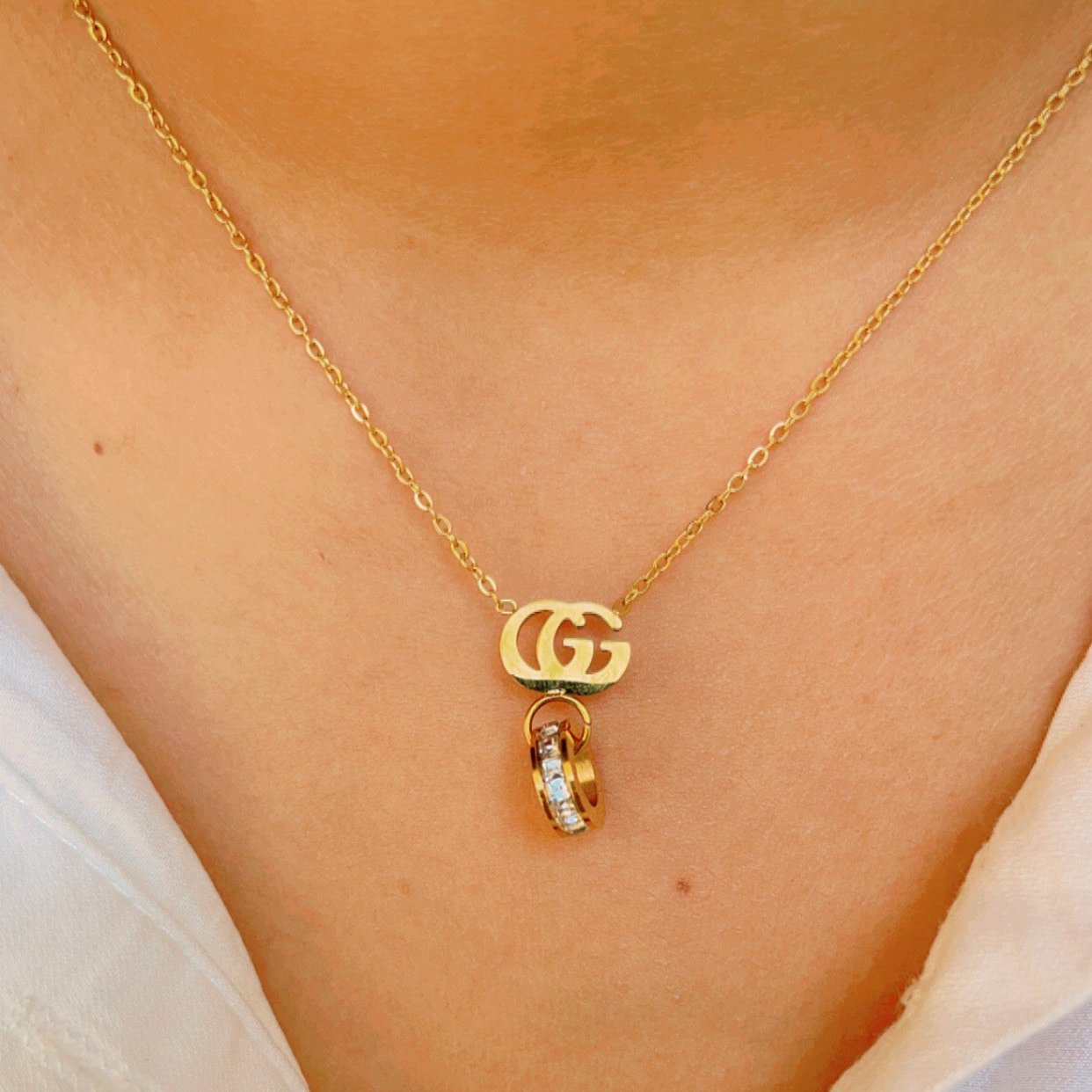 GG Logo Pendent - 18K Gold Plated