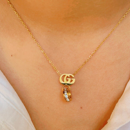 GG Logo Pendent - 18K Gold Plated