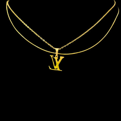 Trendy Logo Pendent -18k Gold Plated