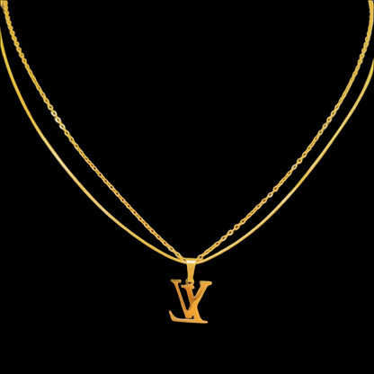 Trendy Logo Pendent -18k Gold Plated