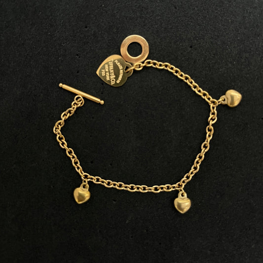 Chunky Heart Bracelet  - 18K Gold Plated