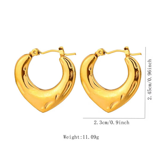 Stylish Heart Hoop Earing