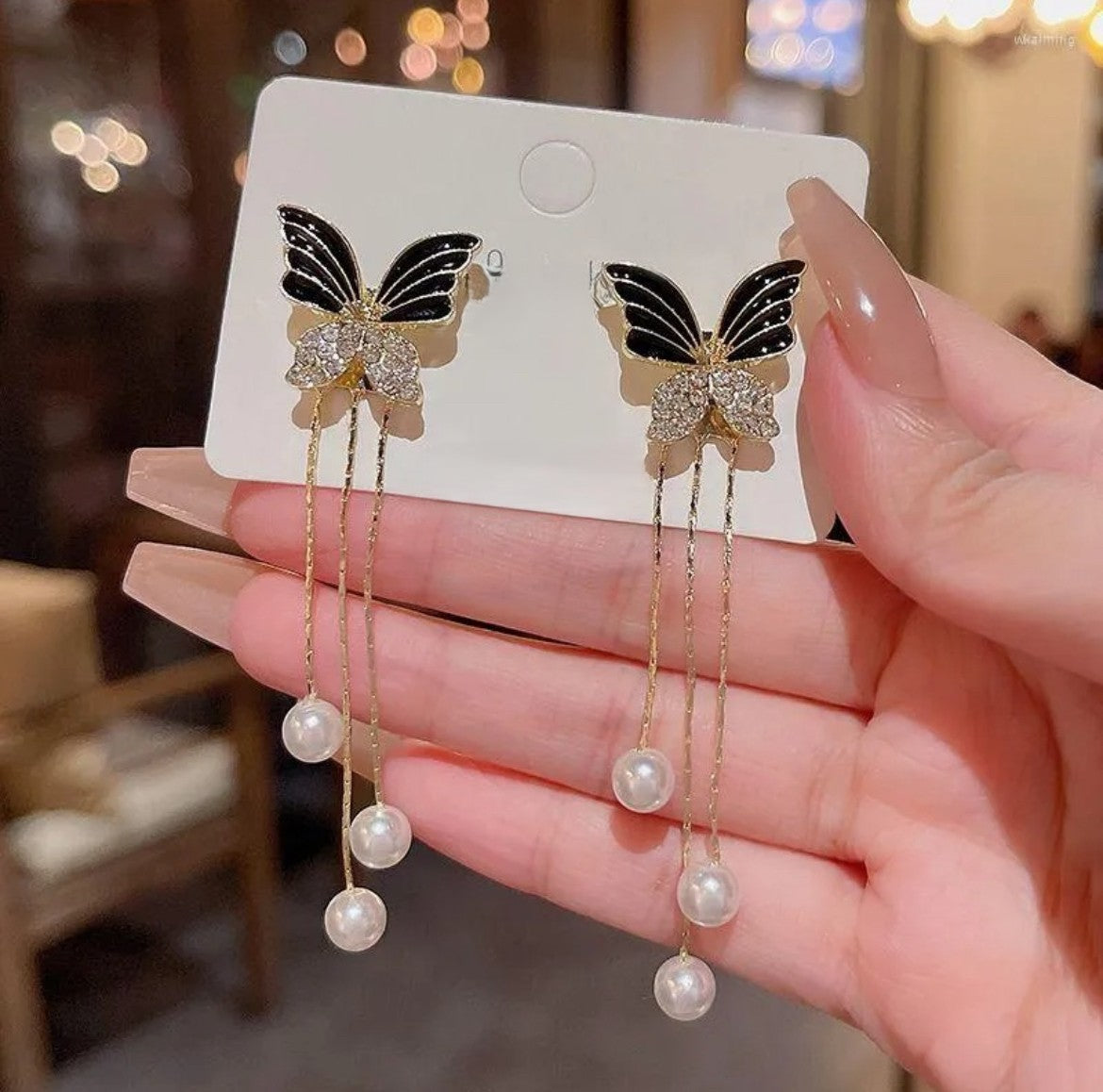 Butterfly Tassel Korean Earing