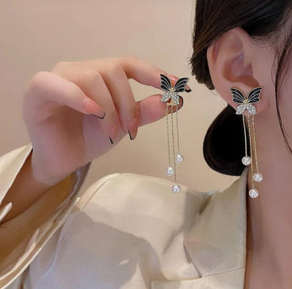 Butterfly Tassel Korean Earing