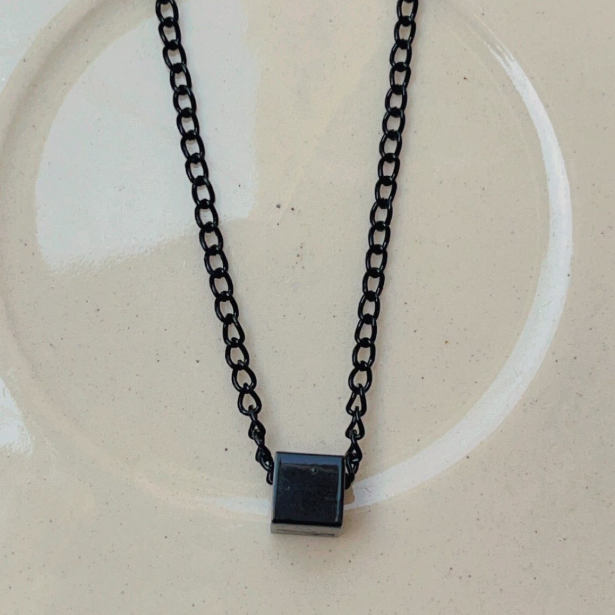 Black Geometrical Cube Chain