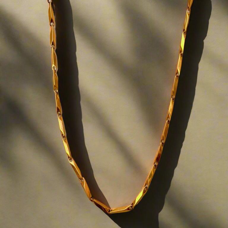 18K Gold Plated Men's Rice chain