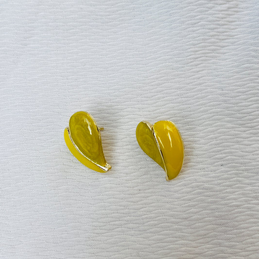 Yellow Mango  Heart Korean Earing