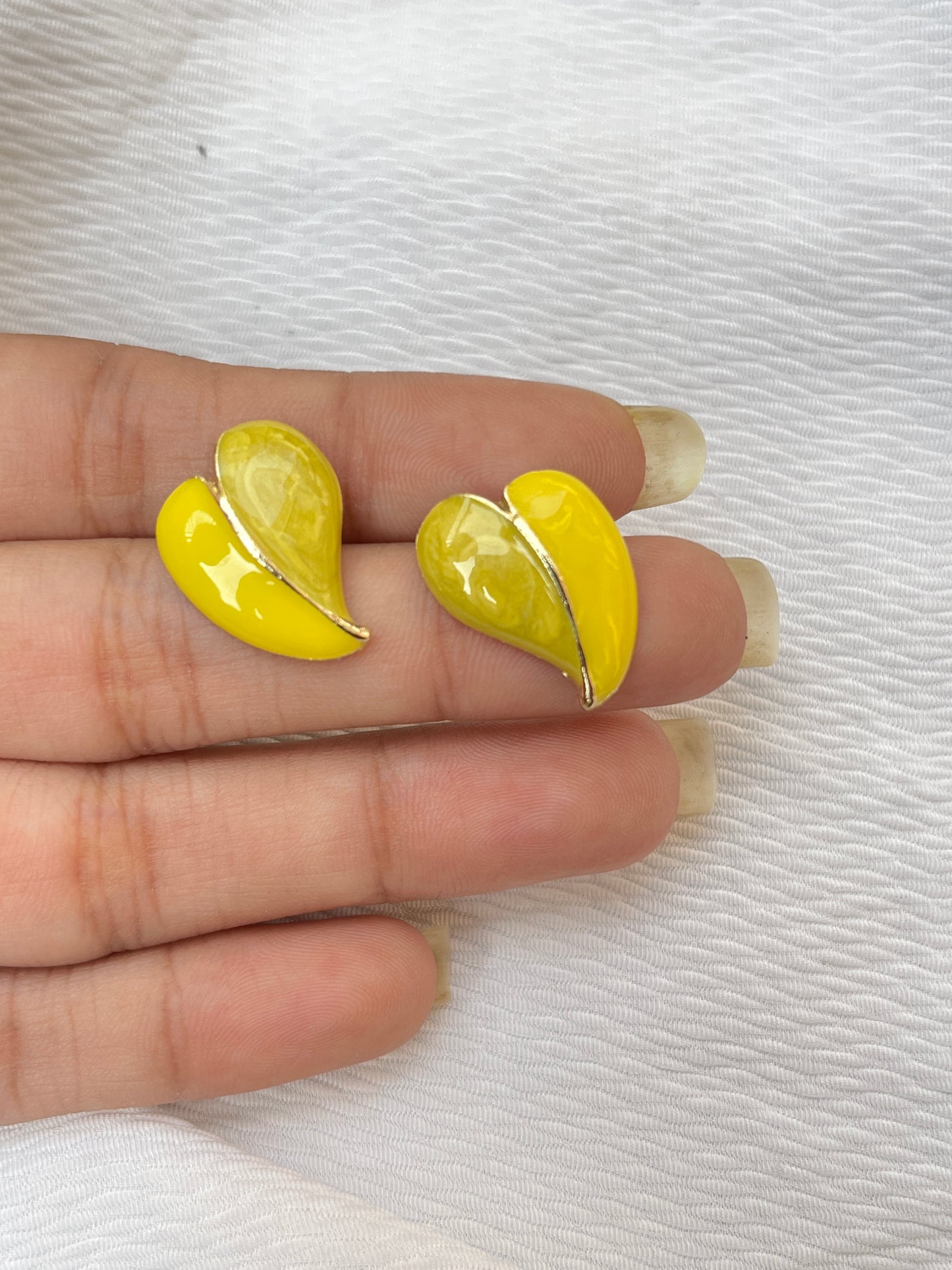 Yellow Mango  Heart Korean Earing