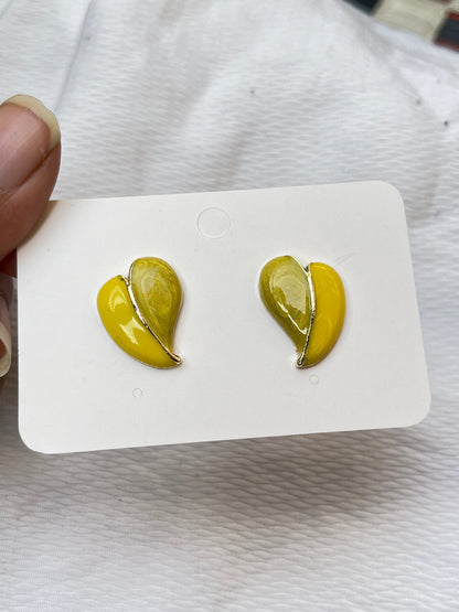 Yellow Mango  Heart Korean Earing