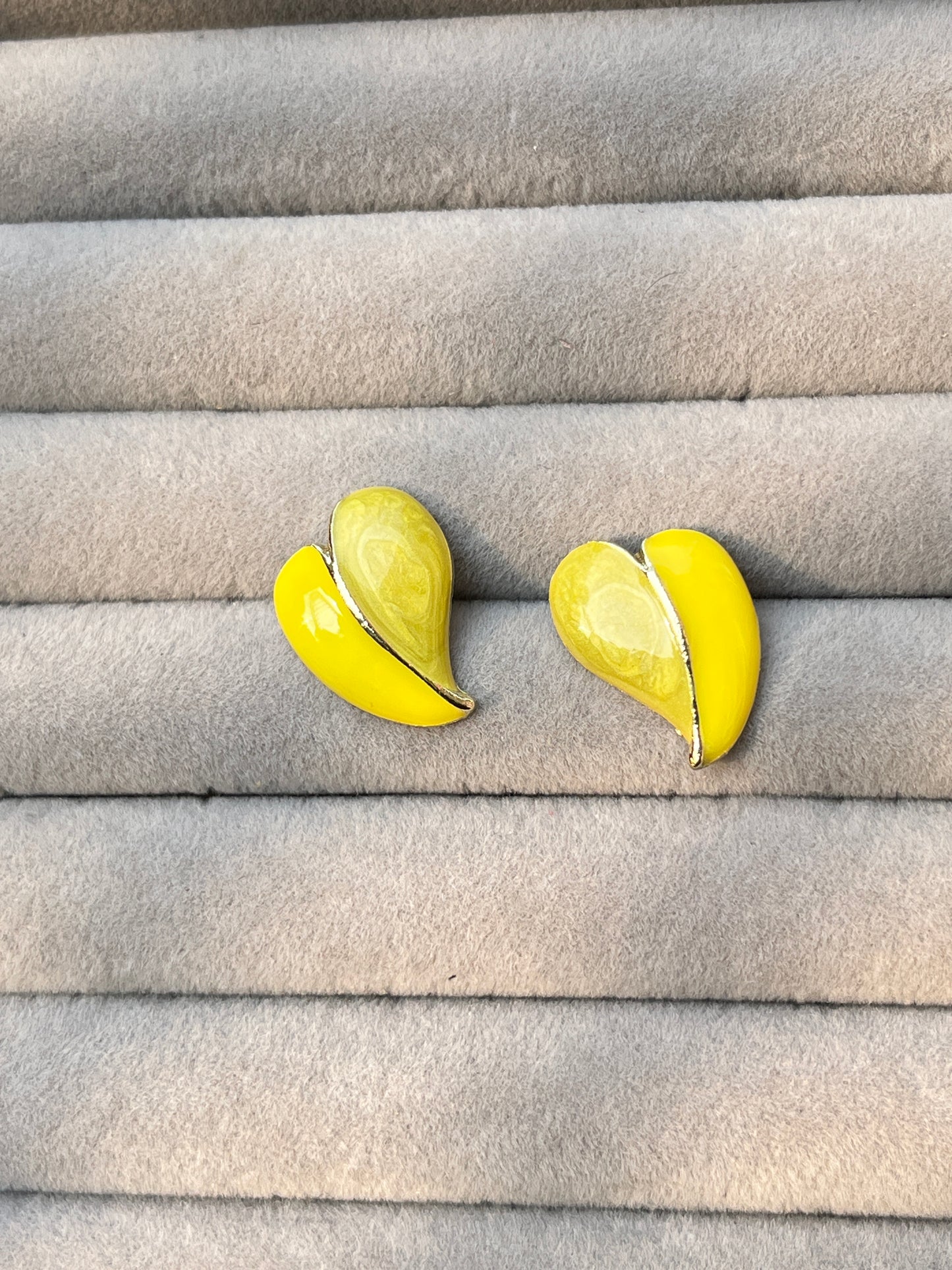 Yellow Mango  Heart Korean Earing