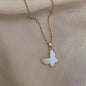 Gold & White Butterfly Pendent