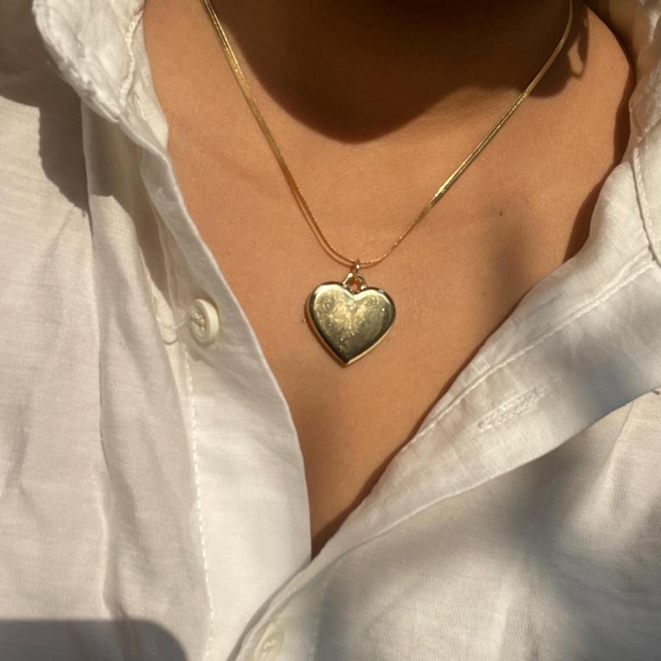 Golden Sweat Heart Necklace - 18K Gold Plated