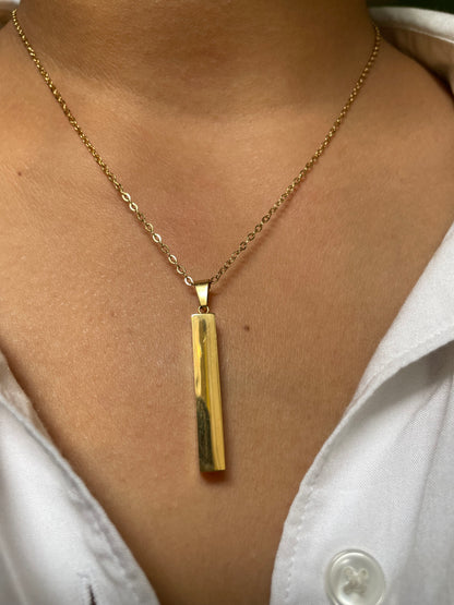 Stylish Gold Plated  Bar Pendant