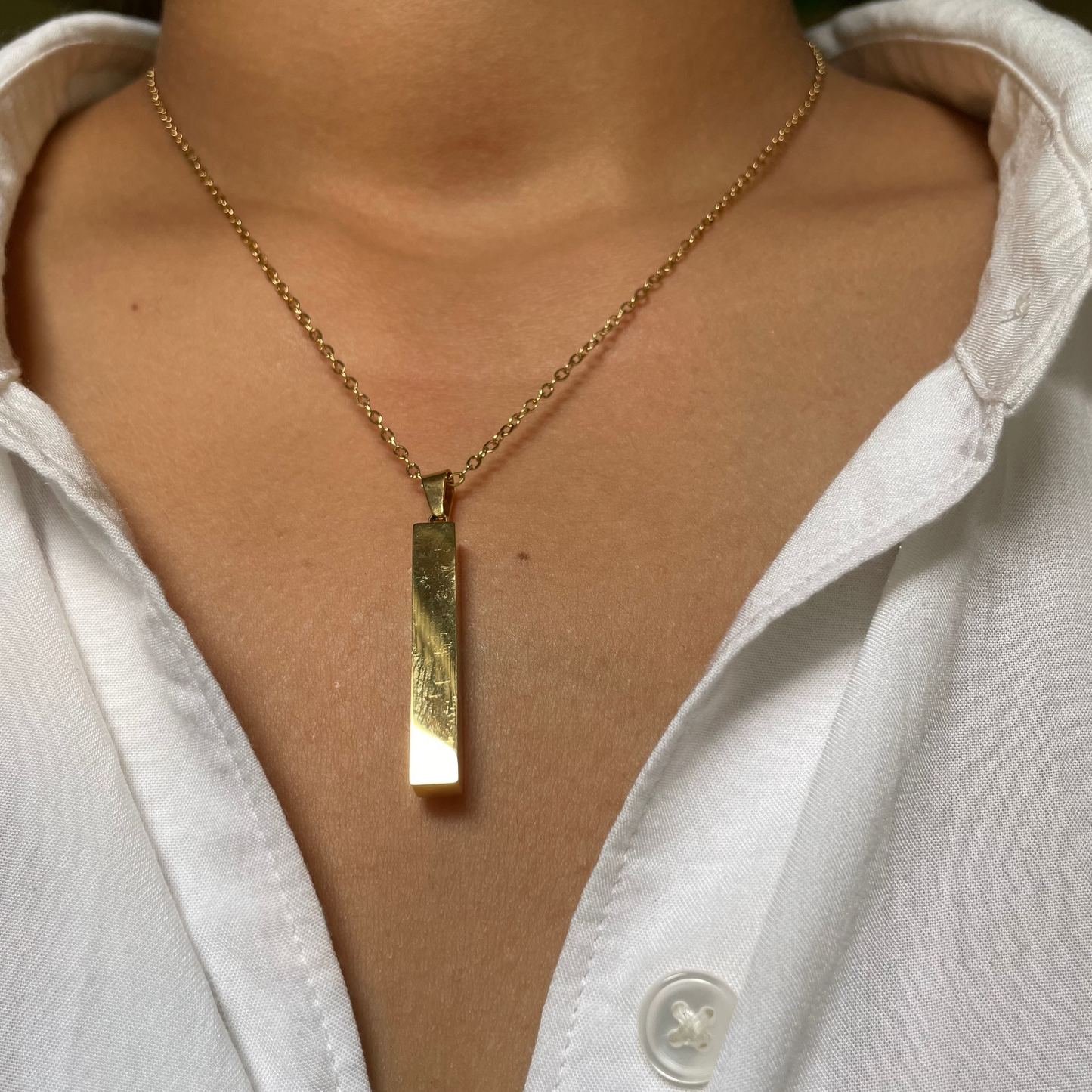 Stylish Gold Plated  Bar Pendant