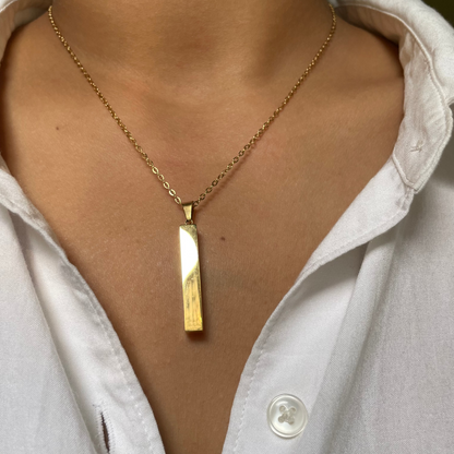 Stylish Gold Plated  Bar Pendant