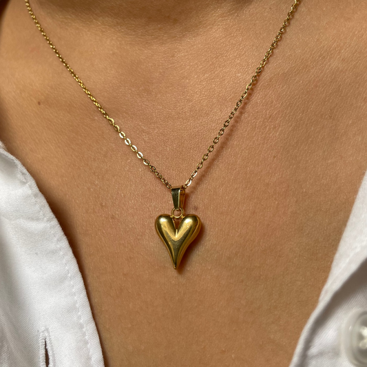 Gold Plated Heart Shaped "First Love" Pendent