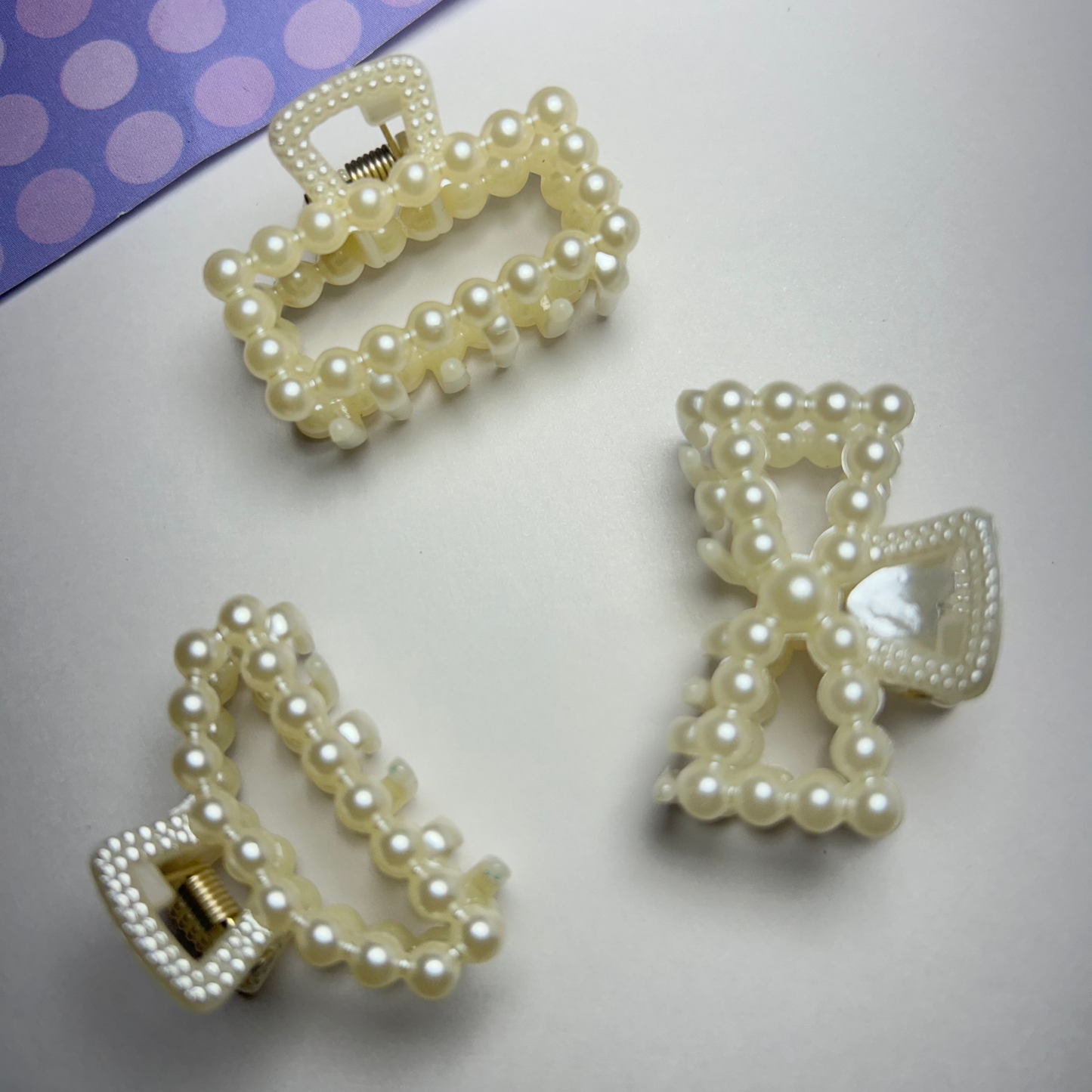 Pack of 3 Cute Pearl Hair Claw