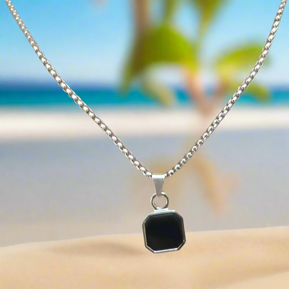 Square Black Stone Chain