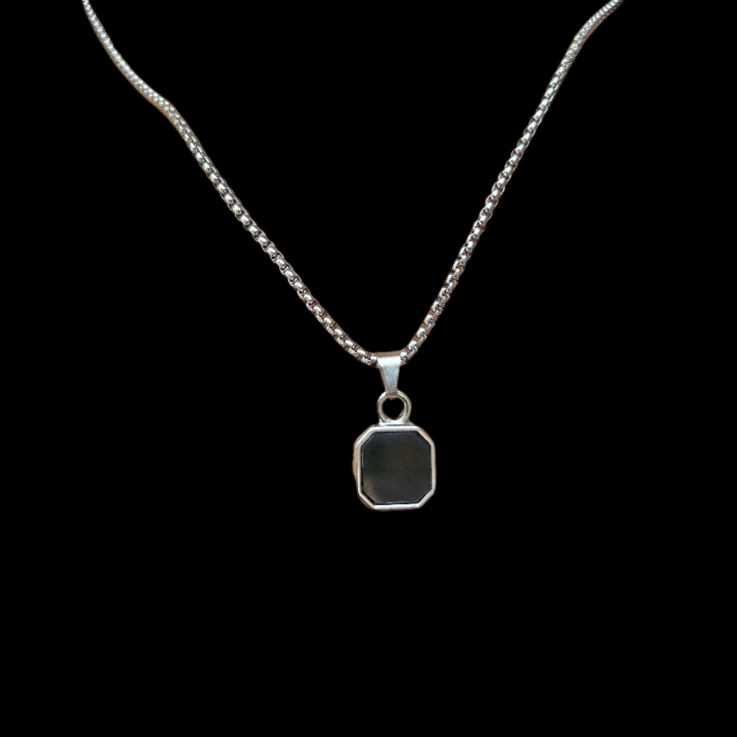 Square Black Stone Chain