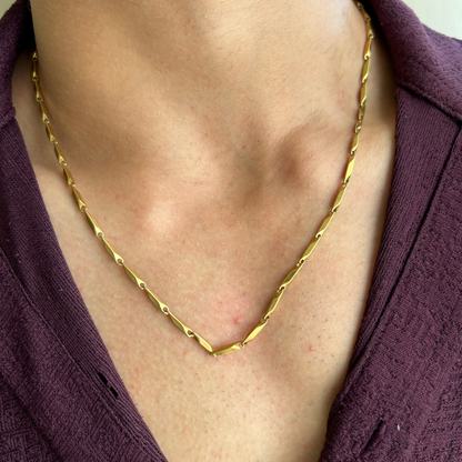 18K Gold Plated Men's Rice chain