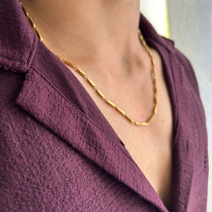 18K Gold Plated Men's Rice chain