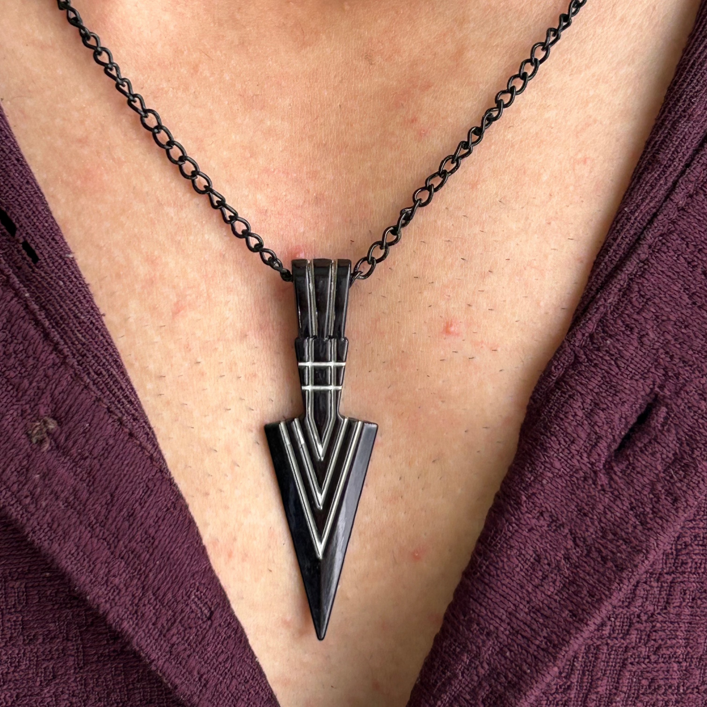 Black Arrow Chain Pendent