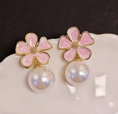 Pearl Flower Korean Earing