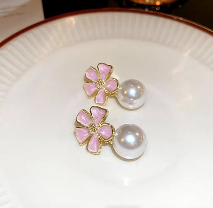 Pearl Flower Korean Earing