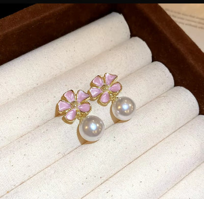 Pearl Flower Korean Earing