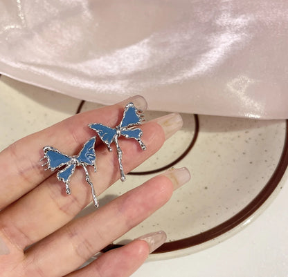 Blue Butterfly Studs Korean Earing