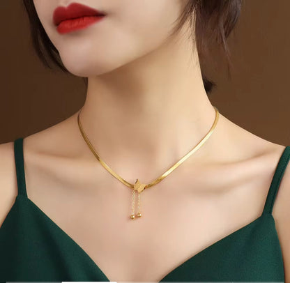 Gold Plated Snake chain Butterfly Necklace