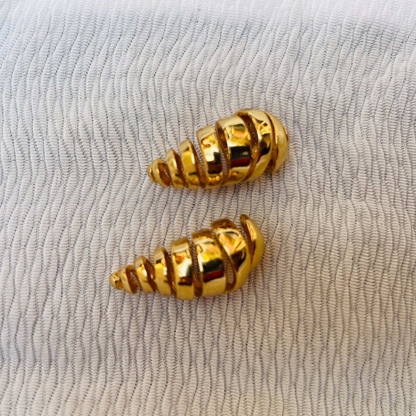 Trendy Teardrop Chunky Spiral Studs -Antitarnish