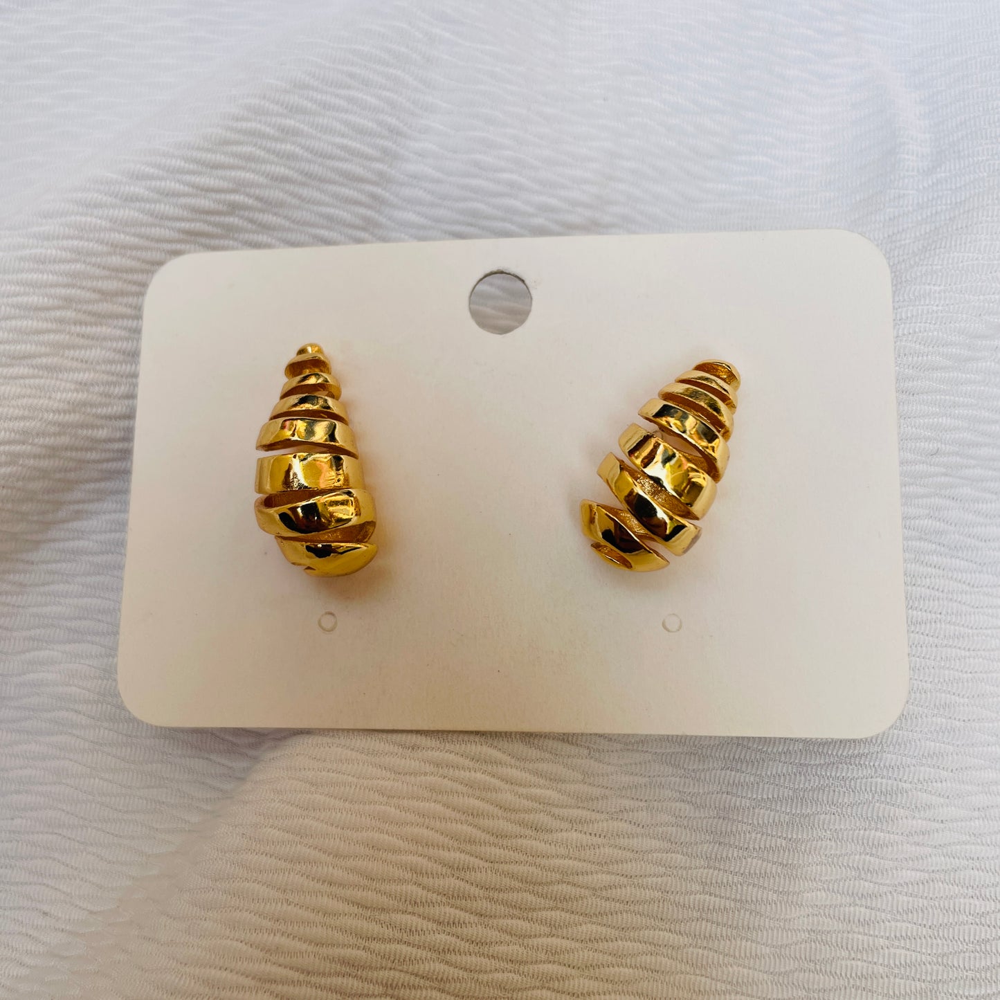 Trendy Teardrop Chunky Spiral Studs -Antitarnish