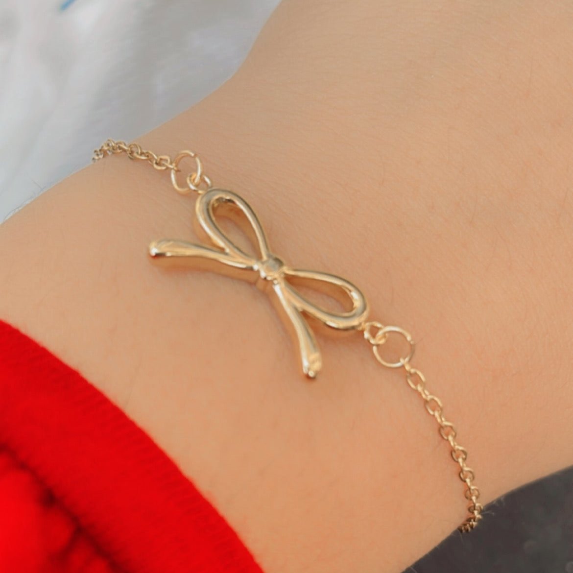 Trendy Bow Bracelet -18K Gold Plated