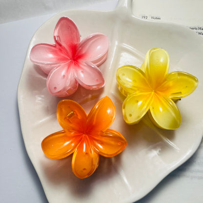 Pack of 3 floral Claw Clip