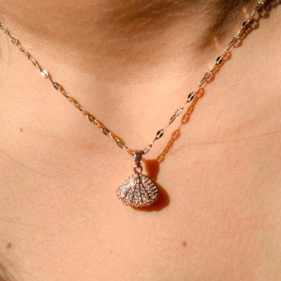 925 Rose Gold Sea Shell "Mermaid" Pendent