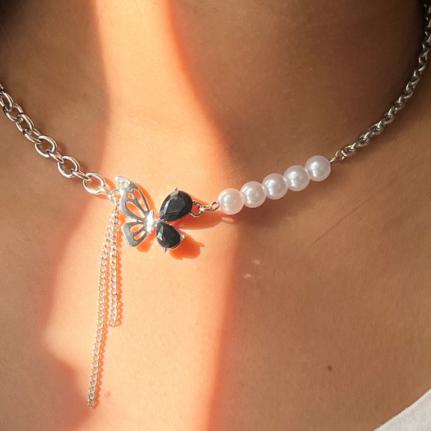 Pearl Butterfly Necklace