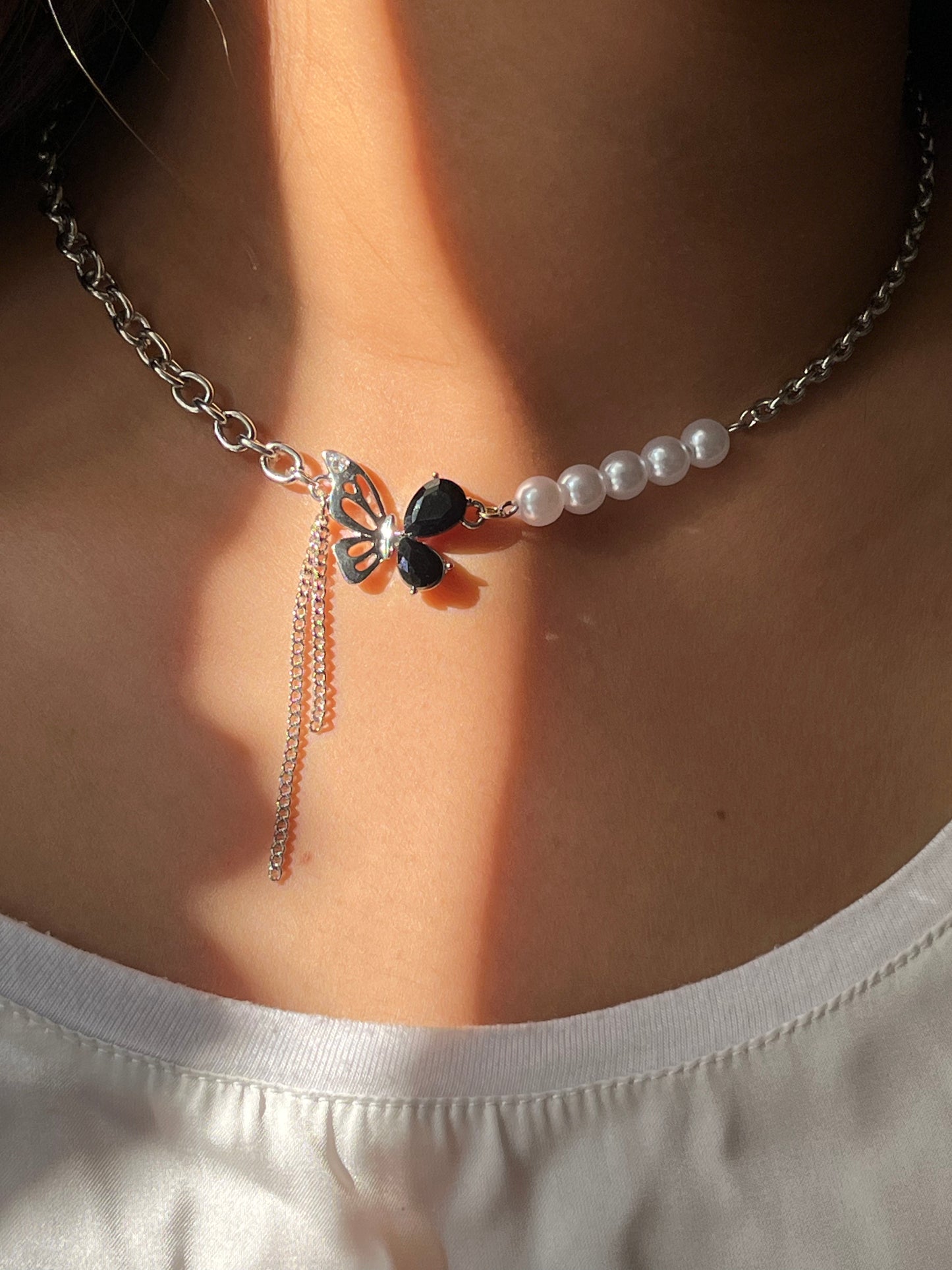 Pearl Butterfly Necklace